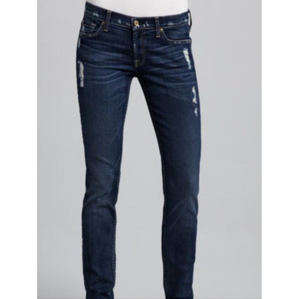 7 For All Mankind Roxanne Skinny Distressed Jeans, Sparkle Pocket Detail, 29